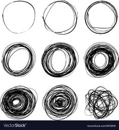 a set of hand drawn circles