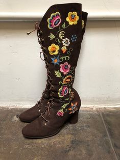 NO DISCOUNT Jerry Edouard Boots Embroidered Vintage 60s 70s Beaded Floral Flower Lace up Boots Boho Hippie Penny Lane Almost Famous - Etsy Penny Lane Almost Famous, Boots Boho, Hippie Festival, Penny Lane, Flower Lace, Kate Hudson, Almost Famous, Floral Flower, Vintage Love