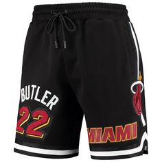 Show everyone that you're a fan of the Miami Heat by rocking these Jimmy Butler Player shorts from Pro Standard. They feature authentic team graphics to help your pride stand out wherever you go. And thanks to the elastic waistband, you can rep the Miami Heat comfortably whether you're cheering on your team or participating in a pick-up game. Replica Jersey Back pocket with hidden zipper Heat-sealed fabric applique graphics Officially licensed Machine wash, tumble dry low Two front slip pockets Jimmy Butler Miami Heat, Nba Miami Heat, Jimmy Butler, Nba Store, Team Player, Miami Heat, Fashion Advice, Boy's Clothing