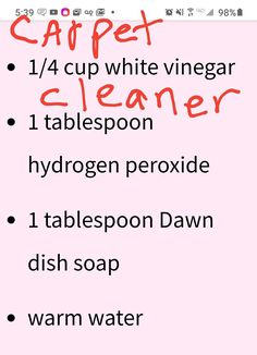 a pink poster with the words cafet cleaner and tablepoon on it