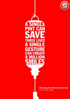 a red poster with the words, a single point can save three lives