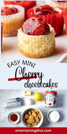 Easy Mini Cherry Cheesecakes | Party Desserts