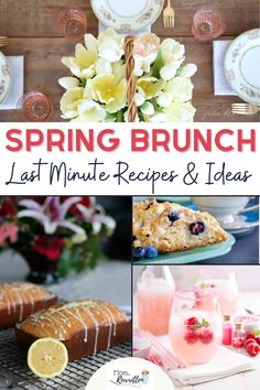 spring brunch with lemons, blueberries and raspberries on the side