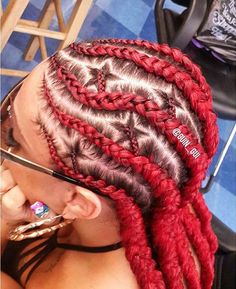 Red Cornrows, Red Braids, Cornrow Designs, Cornrows Styles, Hair Braider, Girl Braids, Beautiful Braids, Hair Affair