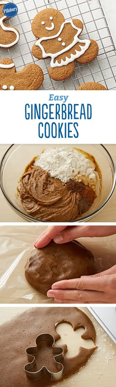 gingerbread cookies are being made with cookie cutters to make them look like they have been baked in the oven