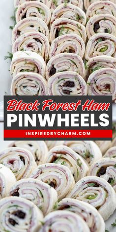 These Black Forest Ham Pinwheels will quickly become your new go-to appetizer recipe. Freshly sliced ham is layered with seasoned cream cheese, dried cherries, green onions, swiss cheese, and just a drizzle of honey to create a flavor combination that’s nearly impossible to resist. Cherry Appetizers, Ham Pinwheels, Ham And Cheese Pinwheels, Pinwheel Sandwiches, Black Forest Ham, Cheese Pinwheels, Pinwheel Appetizers, Olive Recipes, Healthy Appetizer Recipes