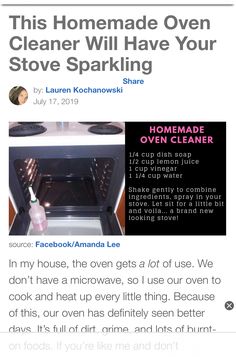 an article about how to clean the oven