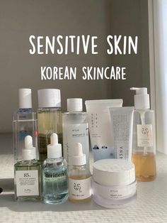 Korean Skincare Routine For Sensitive Skin, Skin Care Korean Routine, Skin Care Routine Sensitive, Korean Skincare Routine Products, Teen Skincare Routine, Skincare Sensitive Skin, Dream Skincare, Korean Skin Care Products, Sensitive Skin Care Routine