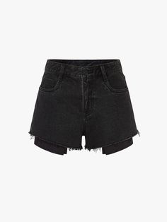 MO&Co. Women's Low Waist Denim Shorts Few pieces signal summer quite like a pair of denim shorts. Washed a black hue, this style is crafted from organic cotton and shaped with a mid-low waist, frayed hem and a slight long pocket. Pair them with a cute top and sandals for a chic and relaxed look. Features : - Mid-low waist mini silhouette- Zip fly, five pocket design- Frayed hem design Code: MBD2SOT002The back length of size S/26 is 28cmMATERIALS & CARE Material: 100% CottonPlease put it into a m Cute Top, Mesh Bag, Low Waist, Black Denim Shorts, Pocket Design, Cute Tops, Denim Shorts, Organic Cotton, Sandals