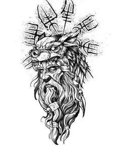 an ink drawing of a dragon head with chinese writing on the forehead and long hair