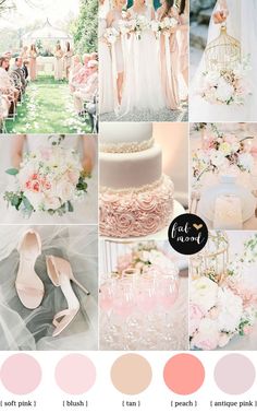 the wedding color scheme is pink and white