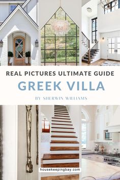 Greek Villa by Sherwin Williams: Real Pictures & Ultimate Guide Greek Houses Exterior, Greek Villa Sherwin Williams, Greek Villa, Real Life Photos, Greek Villas, Greek House, Painted Front Doors, Sherwin Williams Paint Colors, House Siding