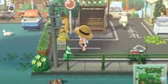 an animal crossing the street in animal crossing