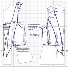 the front and back views of a sewing pattern, with measurements for each top section