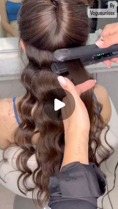 Sandra Bucalossi | #waves #wavyhair  #longhair #hairlong #hairfashion #hairtutorial  #hairstylist #hairvideos #hairvideoshow #reels #reelsinstagram #updo | Instagram Beach Waves Updo, Beach Wave Formal Hairstyles, Wave Long Hairstyles, Spiral Waves Hair, How To Do Beach Waves For Medium Hair, Waves In Hair How To Get, Front Hair Curls, Soft Loose Waves, Beach Wave Formal Hair