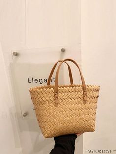 BagForLove - Woven Straw Beach Tote: Fashionably Spacious Shoulder Bag, Ideal for Summer Travel Product Description Color Khaki Strap Type Double Handle Bag Size Medium Pattern Type Plain Style Vacation Type Top Handle Bag Features Lightweight Closure Type No-closure Material Straw Size Chart INCH CM Bag Length Bag Width Bag Height Handle Height 13.8 inch 4.7 inch 7.9 inch 4.7 inch Bag Length Bag Width Bag Height Handle Height 35 cm 12 cm 20 cm 12 cm Details Pictures Similar Products h2 { text-align: center; } /* æ¢è¡ */ li{ white-space: normal; word-break: break-all; word-wrap: break-word; } .red-box { width: 100%; display: flex; flex-direction: row; flex-wrap: wrap; justify-content: center; } .red-box > div { width: 190px; height: 250px; margin: 10px; } .red-box > div > a > img { width Casual Basket Bag For Vacation, Casual Beach Bag With Adjustable Strap And Basket Shape, Casual Basket Beach Bag With Adjustable Strap, Casual Handheld Straw Bag For Shopping, Trendy Satchel Straw Bag For Vacation, Trendy Vacation Satchel Straw Bag, Casual Basket Shoulder Bag With Adjustable Strap, Trendy Shoulder Bag For Vacation, Casual Basket Bag For Spring