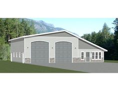 this is an artist's rendering of two garages in the same area as one