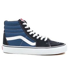 This Vans SK8 Hi is one of the most iconic Vans Shoes out there. If you don't like it as a high top, cut off the high part and duct tape it up so it stays. Everyone needs at least one pair of retro high top skate shoes though. Admit it. White Black Shoes, Tenis Vans, Comfortable Mens Shoes, Vans Vans, Shoes Vans, Vans Sk8 Hi, Vans High Top Sneaker, Sk8 Hi, Leather Shoes Woman