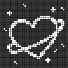 a cross stitch pattern with a heart in the middle and an arrow on it's side