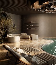 Spa Interior Design Luxury, Pool Basement, Luxury Spa Design, Classic Bedroom Design, Indoor Swimming Pool Design, Indoor Spa, Spa Interior Design, Spa Rooms