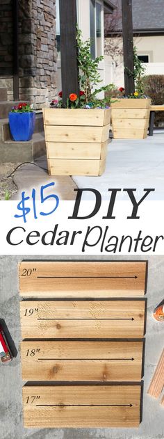 the diy cedar planters are made from wood