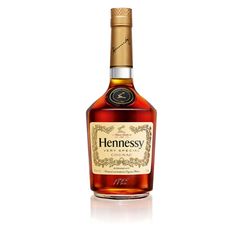 a bottle of hennessy's gold label blended whisky on a white background