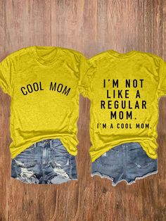 Women's I'm Not A Regular Mom I'm A Cool Mom Print Casual T-Shirt Oxford Street London, Cheap Clothing, Cool Mom, Oxford Street, Women T Shirts, Printed Sleeves, Casual T Shirt, Cheap Clothes, Best Mom