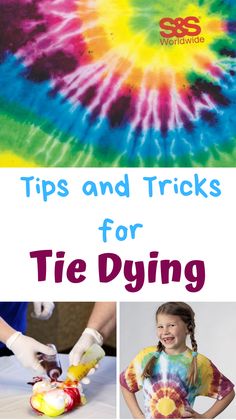 tie - dye tips and tricks for tie - dyed t - shirts with text overlay