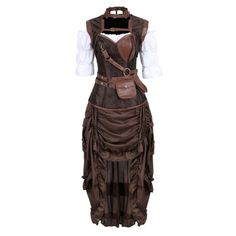 Corset Dress Vintage, Corset With Skirt, Steampunk Corset Dress, Leather Corset Dress, Medieval Peasant, Saloon Girl, Moda Steampunk, Women Steampunk