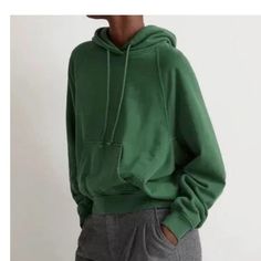 Description - Brand: Madewell - Item: Sweatshirt - Size: Xxs - Color: Green - Condition: New With Tah -Material: 87% Cotton 13% Polyester Measurements -Pit To Pit 26'' -Shoulder To Shoulder: 17'' -Underarm Sleeve Lenght: 19'' -Length: 25'' Laying Flat Measurments 1 Business Day Shipping 1596 Raglan Sleeve Sweatshirt, Please Please Please, Madewell Sweater, Madewell Sweaters, Fit N Flare Dress, What I Want, Raglan Sleeve, Jean Coat, Trending Accessories