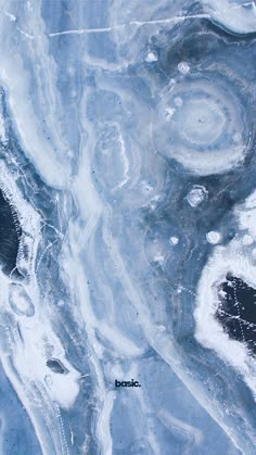 an aerial view of ice and water