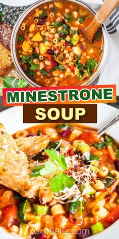 How to make authentic minestrone soup Soup Recipes With Beef, Vegetable Soup Vegetarian, Hearty Minestrone Soup Recipe, Easy Hearty Soup, Vegetarian Tomato Soup, Best Minestrone Soup