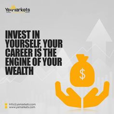 a hand holding a money bag with the words invest in yourself, your career is the engine of your health