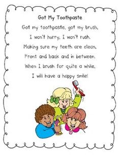 Dental Health Month Fun: Dentist Tattoo, Poem For Kids, Classroom Songs