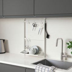 the kitchen sink is clean and ready to be used as a place for cutting vegetables