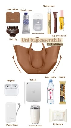 #university #essentials #bag #school Uni Bag Essentials, It Girl School, Life Hacks Phone, Uni Girl, Uni Essentials, University Essentials