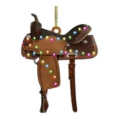 a horse saddle with lights on it