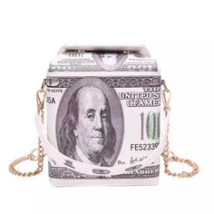 Get It Now Money Print, Money Purse, Bucket Purse, Dollar Sign, Fashion Creative, Cheap Bags, Money Bag, Trend Fashion, Chain Shoulder Bag