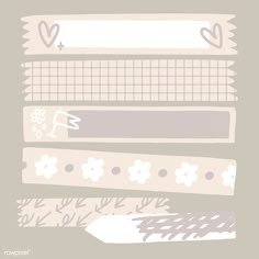 several different types of paper with hearts and arrows on them, all in pastel colors