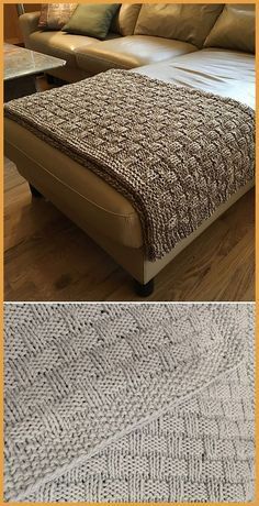 two pictures of a couch and a bed in different stages of upholstering