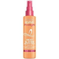 L'Oréal Paris Elvive Dream Lengths Heat Slayer Protection Long Hair Goals, Heat Protectant Spray, Heat Protector, Heat Protectant, Curl Cream, Hair Solutions, Frizz Control, Sleek Hairstyles, Shampoo Conditioner