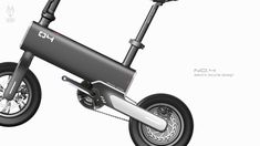 an electric scooter is shown with wheels and spokes on the front wheel