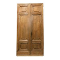 an old wooden double door on a white background