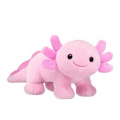 a pink stuffed animal with wings on it's back