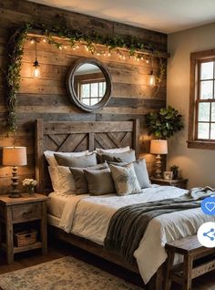 Cottage House Interior Design Bedroom, Cottage Country Bedroom, Wood Bedroom Wall Ideas, Cabin Bedroom Wall Ideas, Country Decor For Bedroom, Cozy Bedroom Aesthetic Ideas, Log Bedroom Ideas, Lake Cabin Bedroom Ideas, Cabin Aesthetic Bedroom