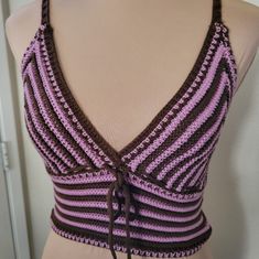 Bdg Urban Outfitters Crop Top Medium Size, Burgandi Color Knitted Crop Top, Super Cute And Sexy New With Tags Pet Free Smoke Free Home Pink And Purple Crochet Top, Urban Outfitters Halter Neck Top For Beach, Pink And Purple Crochet, Purple Crochet Top, Knitted Crop Top, Purple Crochet, Strapless Crop Top, Puff Sleeve Crop Top, Knit Projects