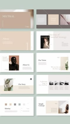 an image of a set of presentation templates with different colors and shapes on them