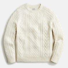 Top Seller for NWT J Crew Rugged Merino Wool Ivory Cream Heavyweight Fisherman Sweater, Top Mens Sweaters Mens Rugged, Fisherman Sweater, Sweaters Crewneck, Cream White, Colorful Sweaters, Cable Knit, Women's Intimates, Sweater Outfits, Merino Wool