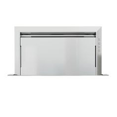 a white wall mounted oven with the door open