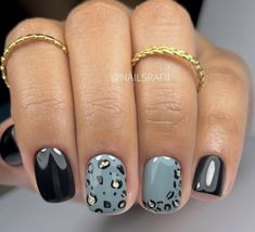 Fun Nails 2023 Trends, Classy Nails Wedding Guest, Sept Nails Designs, September Nail Ideas 2023, Fall Nails With Black, August Gel Nails Ideas, Fall Nails Cheetah, September Gel Nails, Leopard Gel Nails